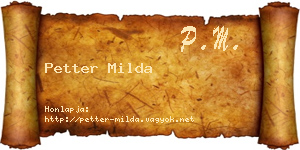 Petter Milda névjegykártya